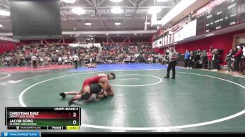 159 lbs Champ. Round 3 - Jacob Song, Alameda High School vs Christian Diaz, Liberty High School