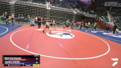 92 lbs 3rd Place Match - Brayton Boylen, Top Of The Rock Wrestling Club vs Tarren Sarver, Touch Of Gold Wrestling Club