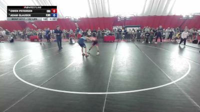132 lbs Cons. Rd Of 16 - Owen Petersen, Callan Wrestling Academy vs Adam Glauser, Fox Lake Wrestling Club