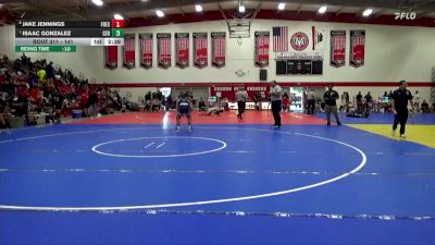 141 lbs Quarterfinal - Isaac Gonzalez, Cerritos College vs Jake Jennings, Fresno City College