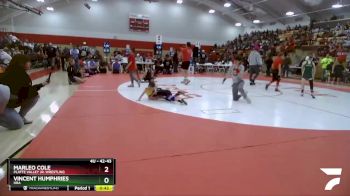 42-43 lbs Round 1 - Vincent Humphries, HRA vs Marleo Cole, Platte Valley Jr. Wrestling