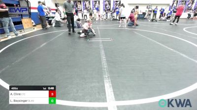 46 lbs Semifinal - Asher Cline, Comanche Takedown Club vs Luke Baysinger, Blanchard Youth Wrestling