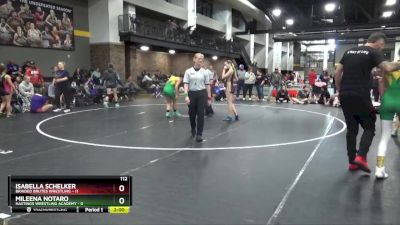 112 lbs Round 3 (16 Team) - Mileena Notaro, Hastings Wrestling Academy vs Isabella Schelker, Braided Brutes Wrestling