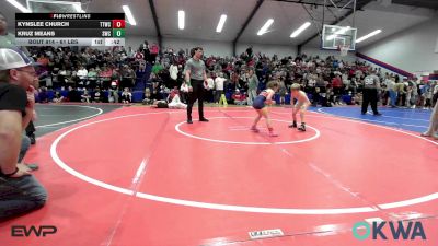 61 lbs Round Of 16 - Kynslee Church, Team Tulsa Wrestling Club vs Kruz Means, Salina Wrestling Club