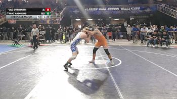 175 3A 3rd Place Match - Mac Andrews, Wellington Community Hs vs Jad Urribarri, John I Leonard