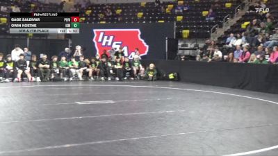 144 lbs 5th & 7th Place - Gage Saldivar, Pleasant Valley vs Owin Koethe, Iowa City, West