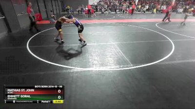 95 lbs Champ. Round 1 - Mathias St. John, BCWC vs Emmett Goral, Denmark