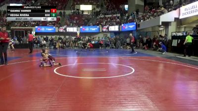 37 lbs Cons. Semi - Gianna Varner, Baker Wrestling Club vs Keosa Rivera, Montana Disciples