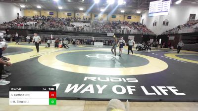 150 lbs Round Of 32 - Simon Bethea, William Penn Charter vs Aidin Bina, Nobles