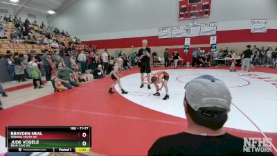 71-77 lbs Round 3 - Jude Vogele, Bear Cave WC vs Brayden Neal, Wiggins Youth WC