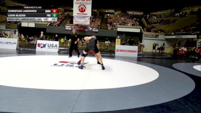 Junior Boys - 165 lbs Cons. Round 4 - Leon Bleess, Peninsula Wrestling Club vs Christian Landeros, Mission Hills Wrestling Club