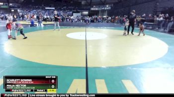 82 lbs Cons. Semi - Scarlett Gowing, Wrestling Club Tacoma Slam vs Malia Hector, Rainier Junior Wrestling Club