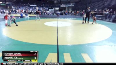 82 lbs Cons. Semi - Scarlett Gowing, Wrestling Club Tacoma Slam vs Malia Hector, Rainier Junior Wrestling Club