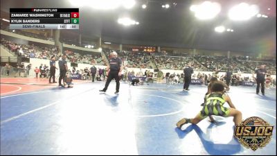 73 lbs Semifinal - Zamaree Washington, Del City Little League Wrestling vs Kylin Sanders, Standfast