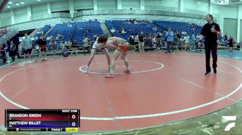 138 lbs Quarterfinal - Brandon Green, IL vs Matthew Billet, IN