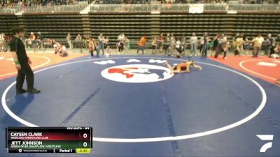 84 lbs Cons. Round 3 - Jett Johnson, Green River Grapplers Wrestling vs Caysen Clark, Worland Wrestling Club