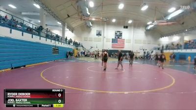 109-113 lbs Round 3 - Ryder DeBoer, Powell Middle School vs Joel Baxter, Powell Middle School