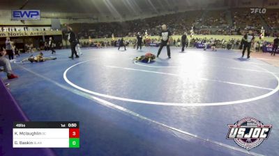 49 lbs Quarterfinal - Kaiden Mclaughlin, Del City Little League vs Grant Baskin, Blanchard Wrestling Club