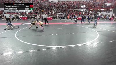 63 lbs Champ. Round 1 - Matteo Roberts, Monona Grove/McFarland Wrestling Club vs Kaleb Fisher, Brown Deer Jr Falcons Wrestling Club