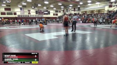 JV-16 lbs Quarterfinal - Gabriel Vogel, Waterloo East vs Wyatt Rose, Prairie, Cedar Rapids