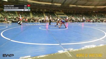 102 lbs Quarterfinal - Braelynn Williams, Wagoner Takedown Club vs Mia Williams, All I See Is Gold Academy