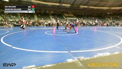 102 lbs Quarterfinal - Braelynn Williams, Wagoner Takedown Club vs Mia Williams, All I See Is Gold Academy