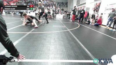 70 lbs Consi Of 8 #2 - Conner Woods, Salina Wrestling Club vs Dugan Allen, Barnsdall Youth Wrestling