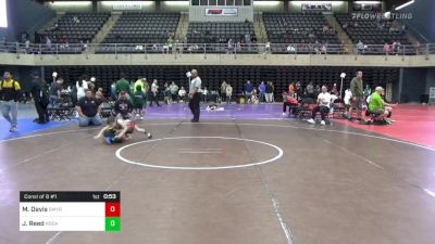 52 lbs Consi Of 8 #1 - Maverick Davis, Smyrna vs Jace Reed, Rock Hall