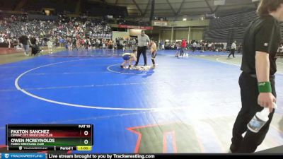 120 lbs Quarterfinal - Paxton Sanchez, Cement City Wrestling Club vs Owen McReynolds, Forks Wrestling Club