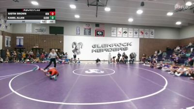 80 lbs Round 2 (6 Team) - Kabel Allen, Glenrock Intermediate Middle School vs Justin Brown, H.E.M. Middle School