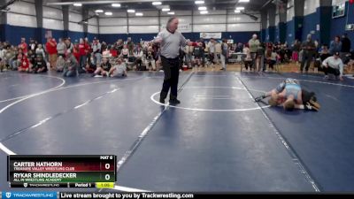 95 lbs Cons. Round 2 - Rykar Shindledecker, All In Wrestling Academy vs Carter Hathorn, Treasure Valley Wrestling Club