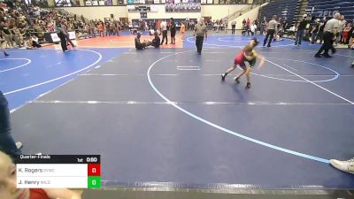 52 lbs Quarterfinal - Kane Rogers, Springdale Youth Wrestling Club vs John Ross Henry, Wild Hogs