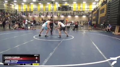 195 lbs Cons. Round 1 - Caysen Curran, Cedar Falls Wrestling Club vs Jerek Mostek, Caveman Wrestling