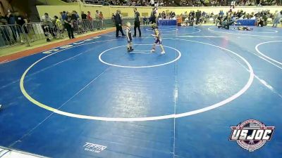 43 lbs Round Of 32 - Loxus Farley, Chickasha Youth Wrestling vs Hudson Eakins, Borger Youth Wrestling