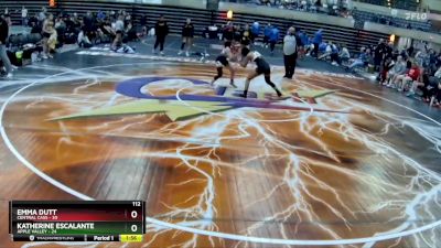 112 lbs Round 3 (4 Team) - Emma Dutt, Central Cass vs Katherine Escalante, Apple Valley