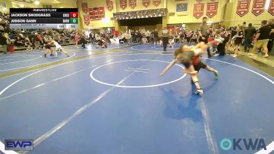 70 lbs Consi Of 8 #1 - Jackson Snodgrass, Checotah Matcats vs Judson Gann, Barnsdall Youth Wrestling