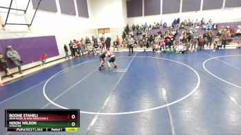 135 lbs Quarterfinal - Nixon Wilson, SYRACUSE vs Boone Staheli, Bear River Jr High Wrestling C