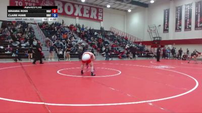 131 lbs Cons. Round 5 - Claire Hume, Unattached vs Brianna Ross, Unattached