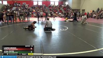 65 lbs Cons. Round 2 - Jasper Brown, Weaver Youth Wrestling vs Aysia Mayse, Weaver Youth Wrestling