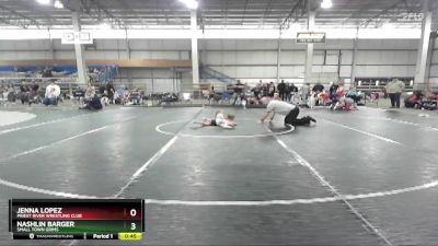 43-45 lbs Round 2 - Jenna Lopez, Priest River Wrestling Club vs Nashlin Barger, Small Town Grims