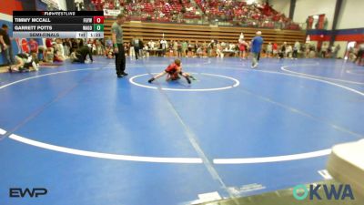 67 lbs Semifinal - Timmy McCall, Fort Gibson Youth Wrestling vs Garrett Potts, Wagoner Takedown Club