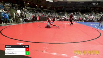 90 lbs Semifinal - Hadley Mazzulla, Hawks WC Lincoln vs Kassie Sapp, Michigan Grappler RTC