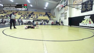 100 lbs 5th Place - Monalisa Freeman, Stillwell HS Girls vs Yazmeen Sonora, Inola