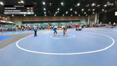 285 lbs Cons. Round 3 - Solomon Zumbado, Junipero Serra vs Calvin Bacon, Fernley