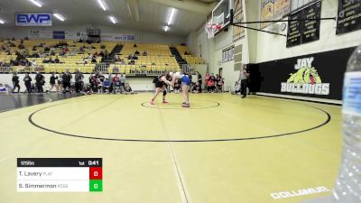 125 lbs Consi Of 4 - Taylore Lavery, Platte County vs Shilo Simmermon, Rogers High School Girls