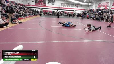 90 lbs Semifinal - Graesyn Miller, Open Mats vs Owen Brenneman, SlyFox Wrestling Academy