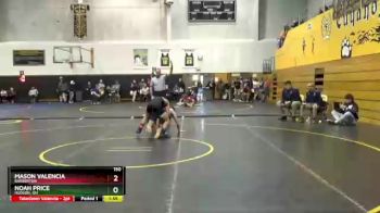 150 lbs Round 1 - Mason Valencia, Barberton vs Noah Price, Hudson, OH