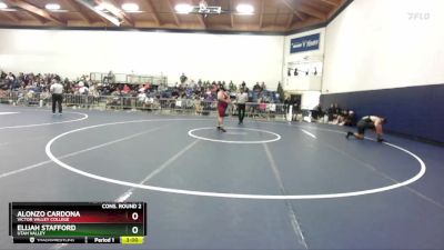 285 lbs Cons. Round 2 - Alonzo Cardona, Victor Valley College vs Elijah Stafford, Utah Valley