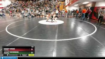 120 lbs Quarterfinal - Wyatt Dickinson, Worland vs Wyatt Weiss, Central