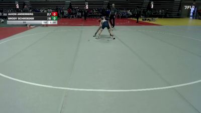 85 lbs Semis (4 Team) - Brody Schroeder, Z-M (Zumbrota/Mazeppa) vs Jaxon Anderberg, St. Peter